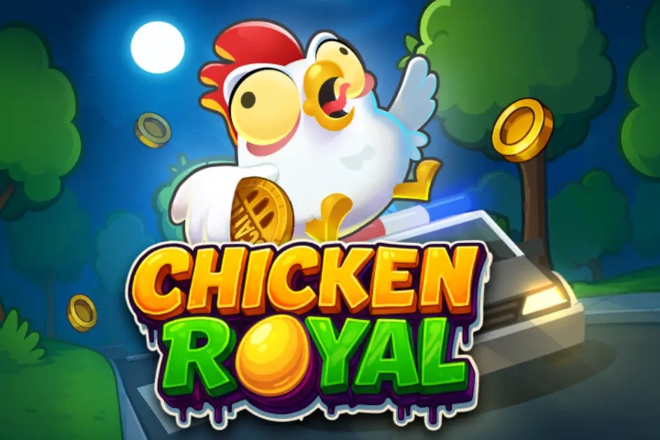 Chicken Royal slot logo by InOut at Fugu Casino