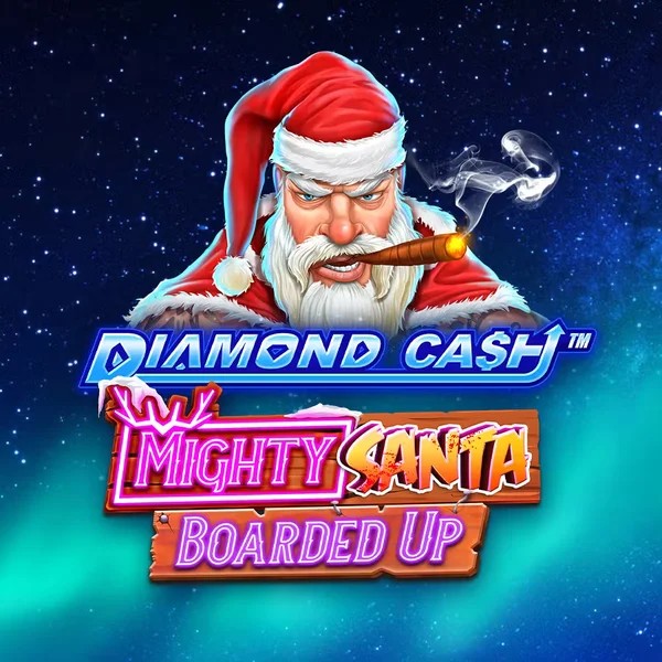 Diamond Cash Mighty Santa Boarded Up casino game by Greentube – featured logo at Fugu Casino