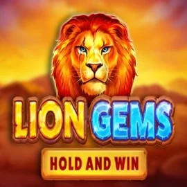 Lion Gems Hold and Win online game logo by Playson on fugucasino.eu
