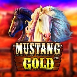 Mustang Gold slot logo by Pragmatic Play at Fugu Casino